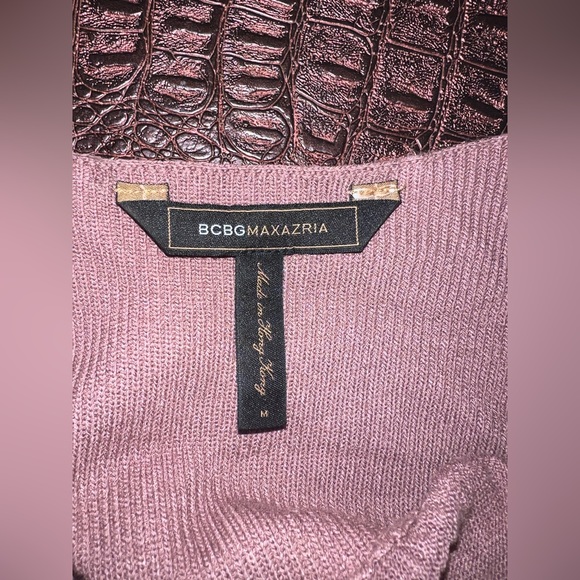 BCBGMaxazria sweater dress size M knit mauve bubble dress tapered on bottom LN - Picture 8 of 12